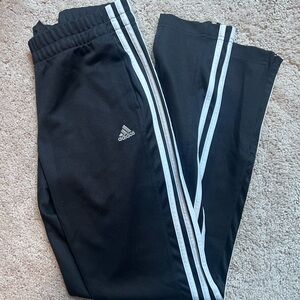 Adidas Women's Black Joggers with White Stripes